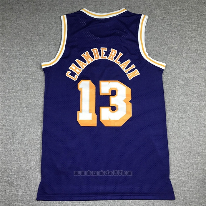 Camiseta Los Angeles Lakers Wilt Chamberlain #13 Mitchell & Ness 1971-72 Violeta